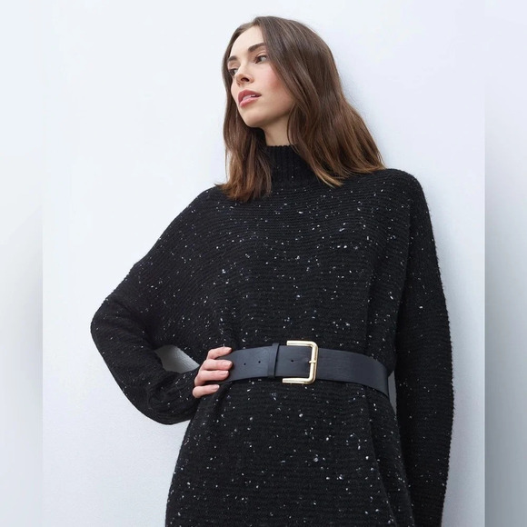 Line the Label Winton Flecked Sweater Dress Night Sky - Picture 2 of 3